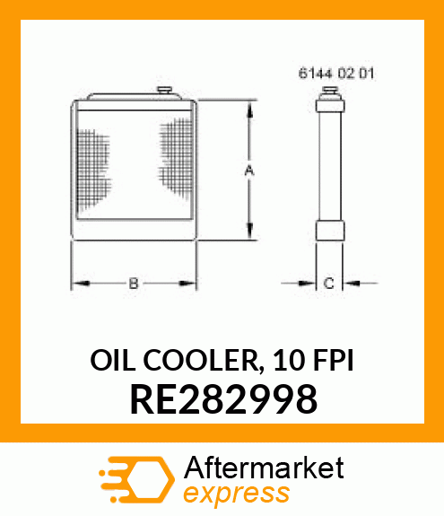 OIL COOLER, 10 FPI RE282998