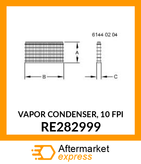 VAPOR CONDENSER, 10 FPI RE282999