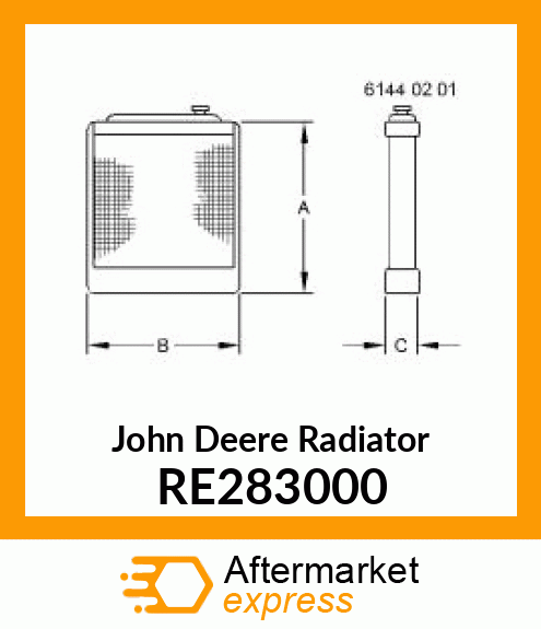 RADIATOR, 10 FPI RE283000