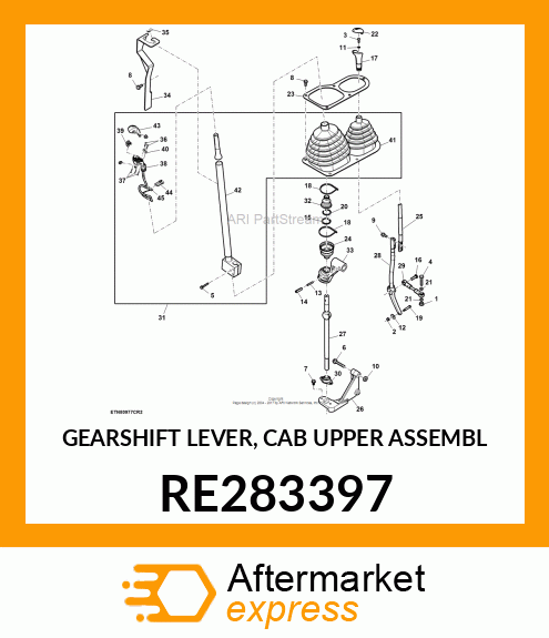 GEARSHIFT LEVER, CAB UPPER ASSEMBL RE283397