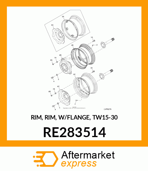 RIM, RIM, W/FLANGE, TW15 RE283514