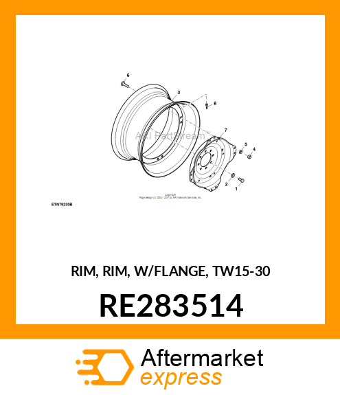 RIM, RIM, W/FLANGE, TW15 RE283514