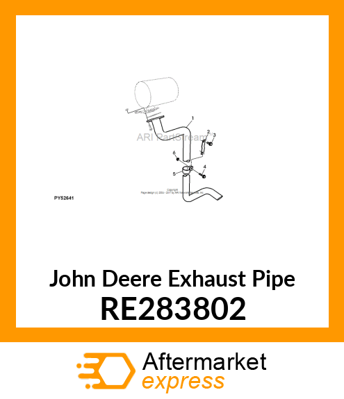 EXHAUST PIPE, SIDE EXHAUST KIT RE283802