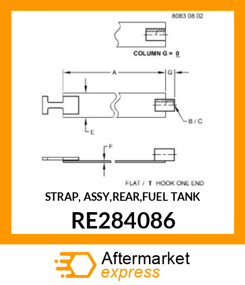 STRAP, ASSY,REAR,FUEL TANK RE284086