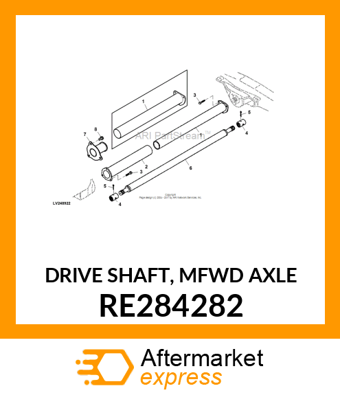 DRIVE SHAFT, MFWD AXLE RE284282