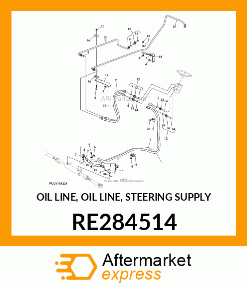 OIL LINE, OIL LINE, STEERING SUPPLY RE284514