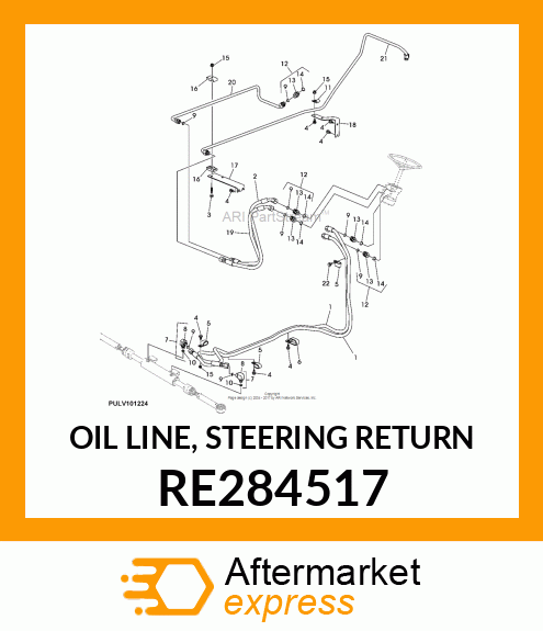 OIL LINE, STEERING RETURN RE284517