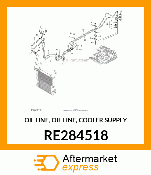 OIL LINE, OIL LINE, COOLER SUPPLY RE284518