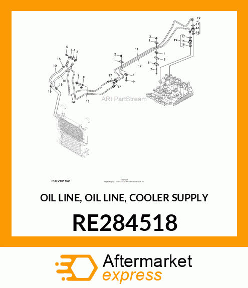 OIL LINE, OIL LINE, COOLER SUPPLY RE284518