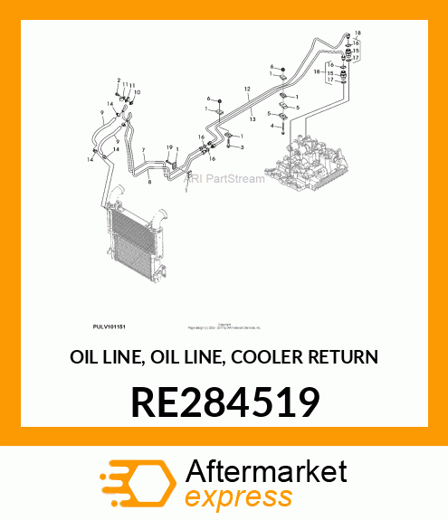 OIL LINE, OIL LINE, COOLER RETURN RE284519