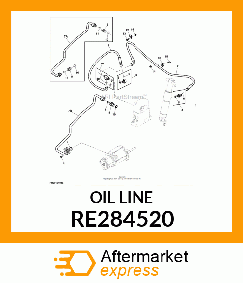 OIL LINE, MECH HITCH VALVE SUPPLY RE284520