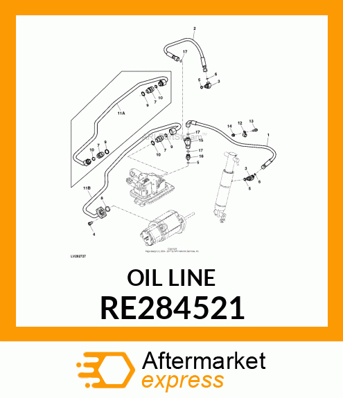 OIL LINE, EH HITCH VALVE SUPPLY RE284521