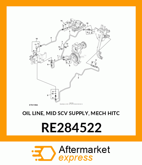 OIL LINE, MID SCV SUPPLY, MECH HITC RE284522