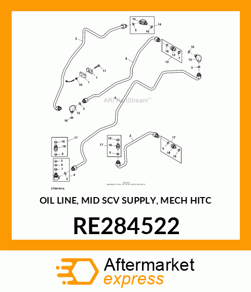 OIL LINE, MID SCV SUPPLY, MECH HITC RE284522