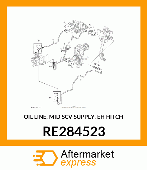 OIL LINE, MID SCV SUPPLY, EH HITCH RE284523