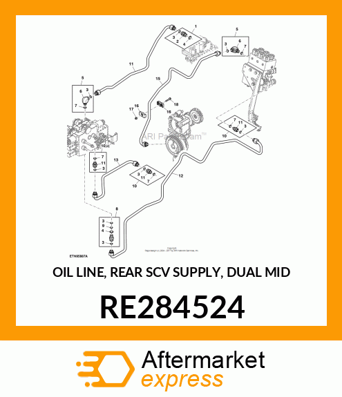 OIL LINE, REAR SCV SUPPLY, DUAL MID RE284524