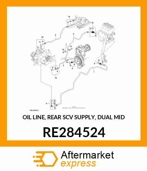 OIL LINE, REAR SCV SUPPLY, DUAL MID RE284524