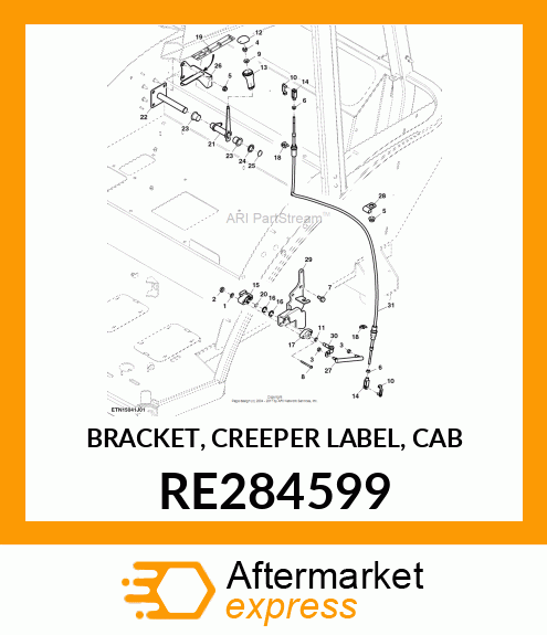 BRACKET, CREEPER LABEL, CAB RE284599