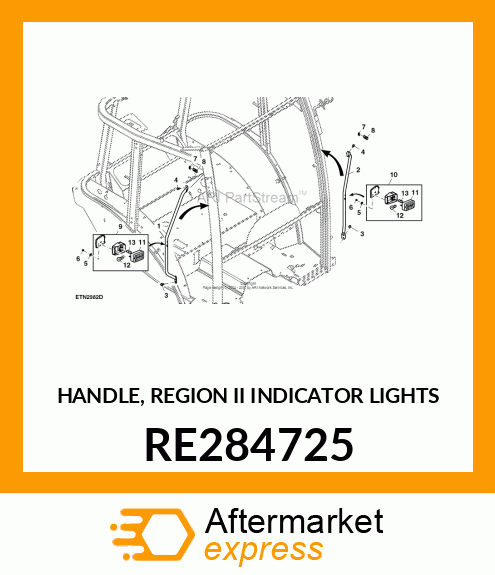 HANDLE, REGION II INDICATOR LIGHTS RE284725