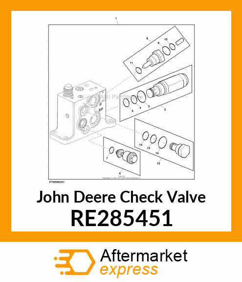 CHECK VALVE, HITCH CHECK VALVE RE285451