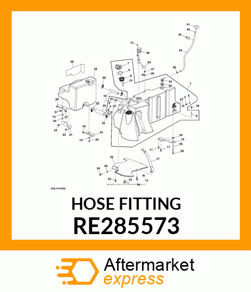 HOSE FITTING, BARBED ELBOW, W/ SCRE RE285573