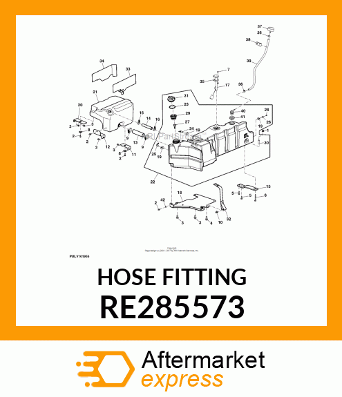 HOSE FITTING, BARBED ELBOW, W/ SCRE RE285573