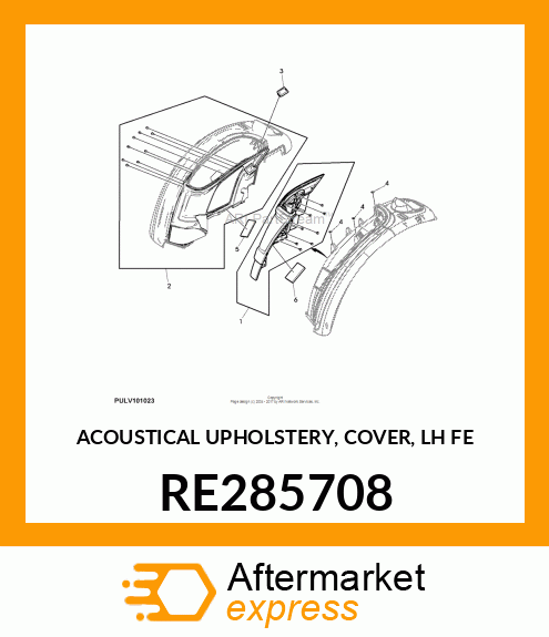 ACOUSTICAL UPHOLSTERY, COVER, LH FE RE285708