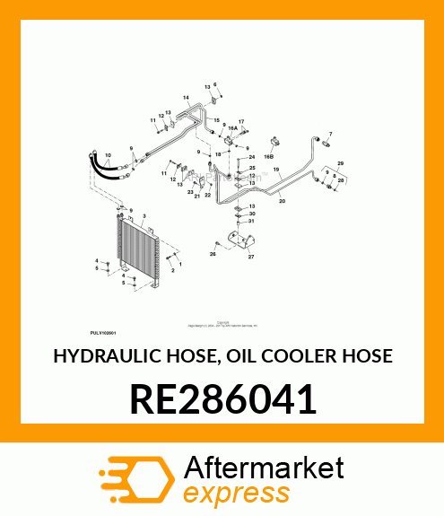 HYDRAULIC HOSE, OIL COOLER HOSE RE286041