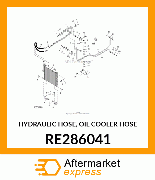 HYDRAULIC HOSE, OIL COOLER HOSE RE286041