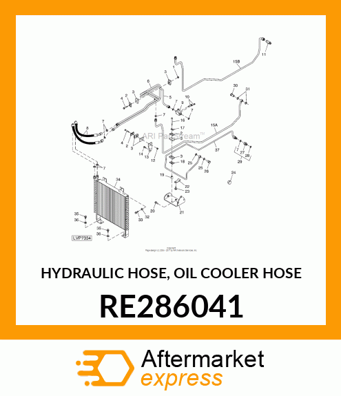 HYDRAULIC HOSE, OIL COOLER HOSE RE286041