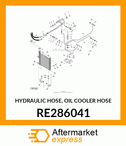 HYDRAULIC HOSE, OIL COOLER HOSE RE286041