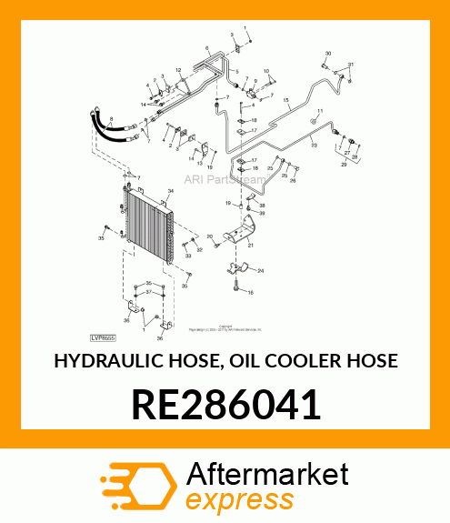 HYDRAULIC HOSE, OIL COOLER HOSE RE286041