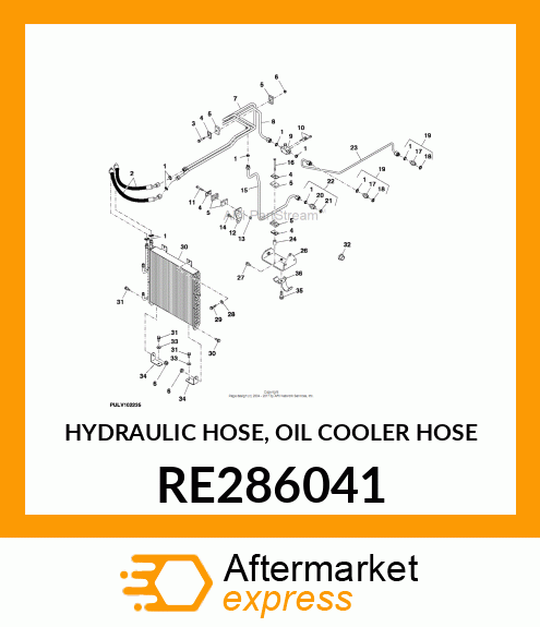 HYDRAULIC HOSE, OIL COOLER HOSE RE286041