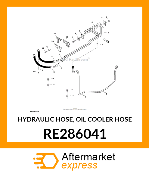 HYDRAULIC HOSE, OIL COOLER HOSE RE286041