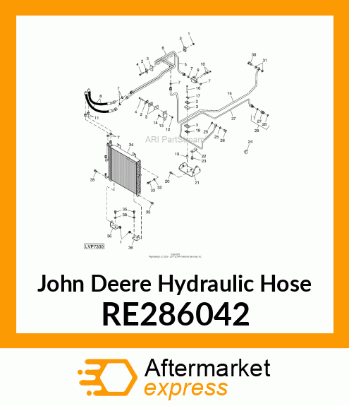 HYDRAULIC HOSE, OIL COOLER HOSE RE286042