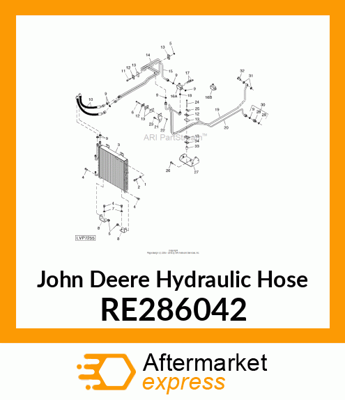 HYDRAULIC HOSE, OIL COOLER HOSE RE286042