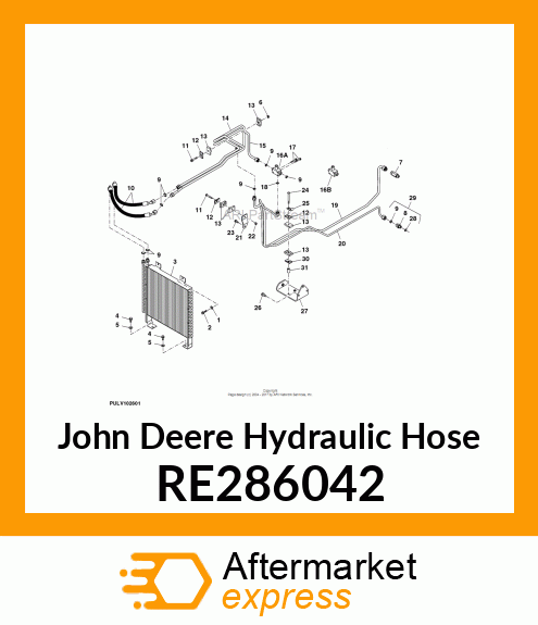 HYDRAULIC HOSE, OIL COOLER HOSE RE286042