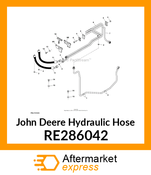 HYDRAULIC HOSE, OIL COOLER HOSE RE286042