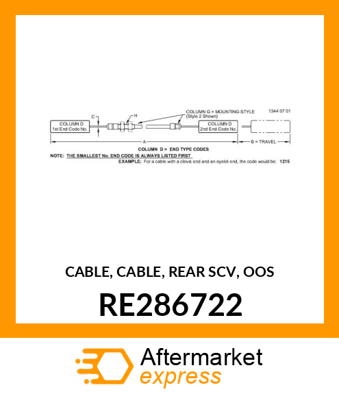 CABLE, CABLE, REAR SCV, OOS RE286722