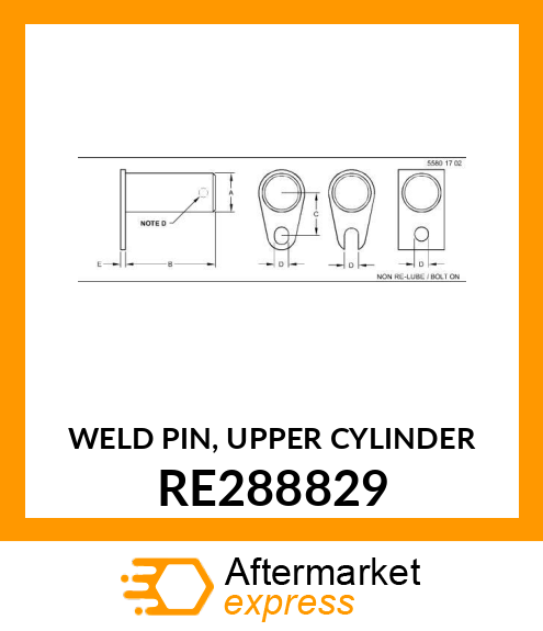 WELD PIN, UPPER CYLINDER RE288829