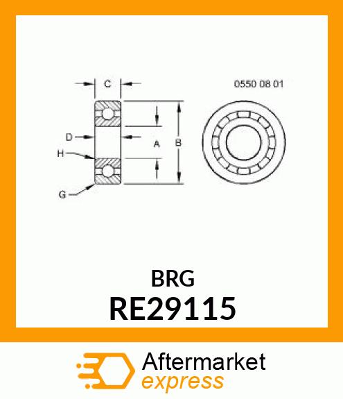 BEARING,WATER PUMP RE29115