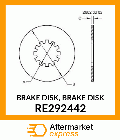 BRAKE DISK, BRAKE DISK RE292442