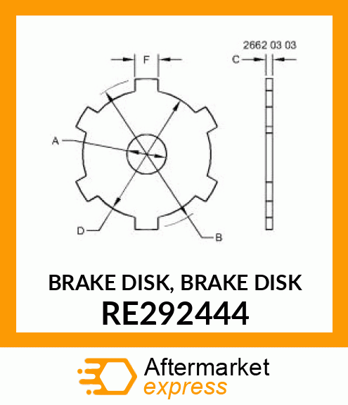 BRAKE DISK, BRAKE DISK RE292444