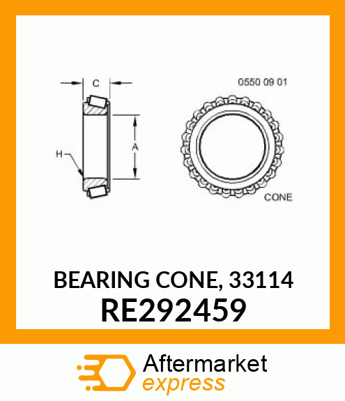 BEARING CONE, 33114 RE292459