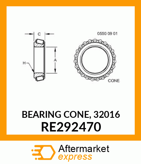 BEARING CONE, 32016 RE292470