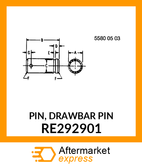 PIN, DRAWBAR PIN RE292901