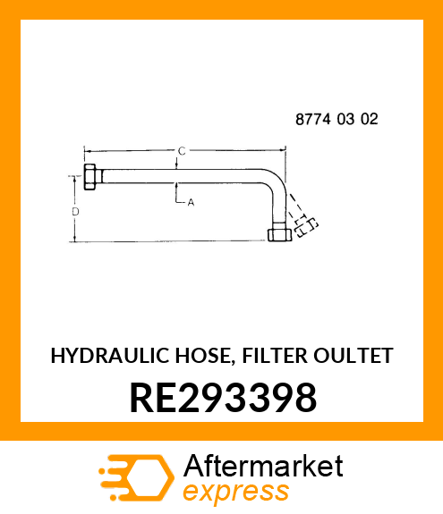 HYDRAULIC HOSE, FILTER OULTET RE293398
