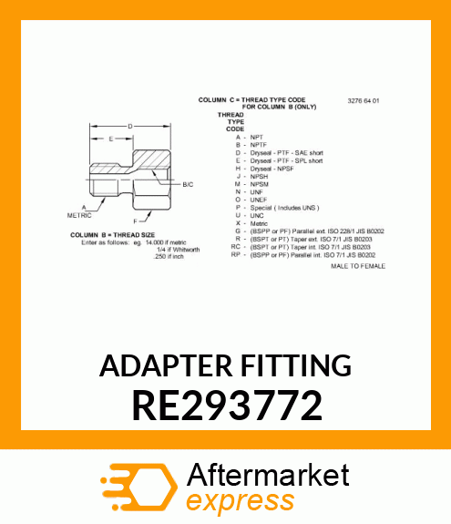 ADAPTER FITTING RE293772