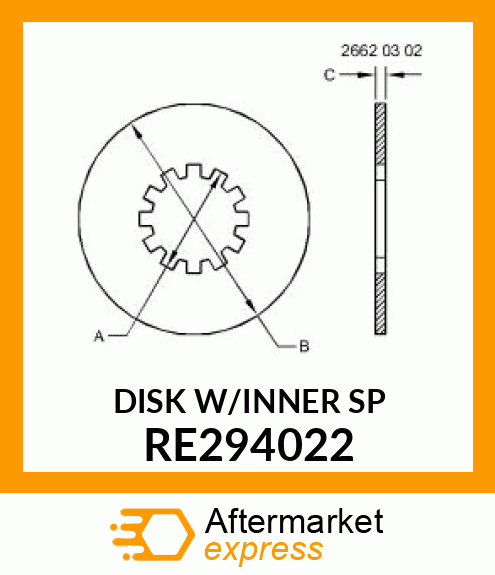 DISK WITH INNER SPLINE, WITH FACING RE294022