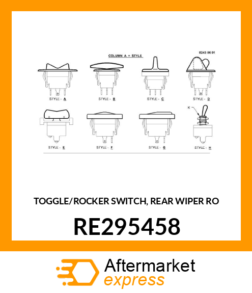 TOGGLE/ROCKER SWITCH, REAR WIPER RO RE295458